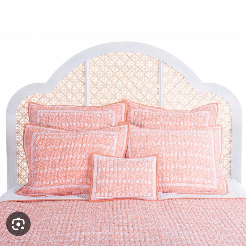 Two Amanda Lindroth Coral Standard Shams Pair